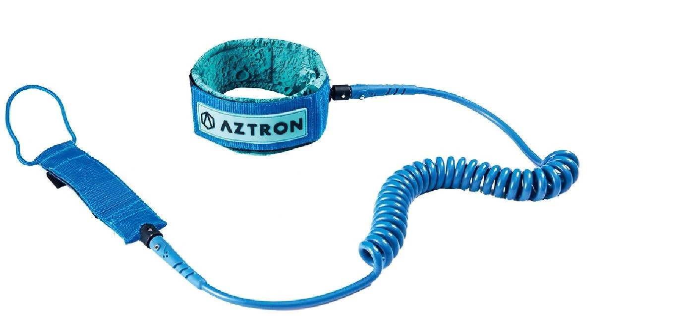 Aztron 10' Sup Coil Leash Blue-Green 1 Aztron 10' Sup Coil Leash Blue-Green