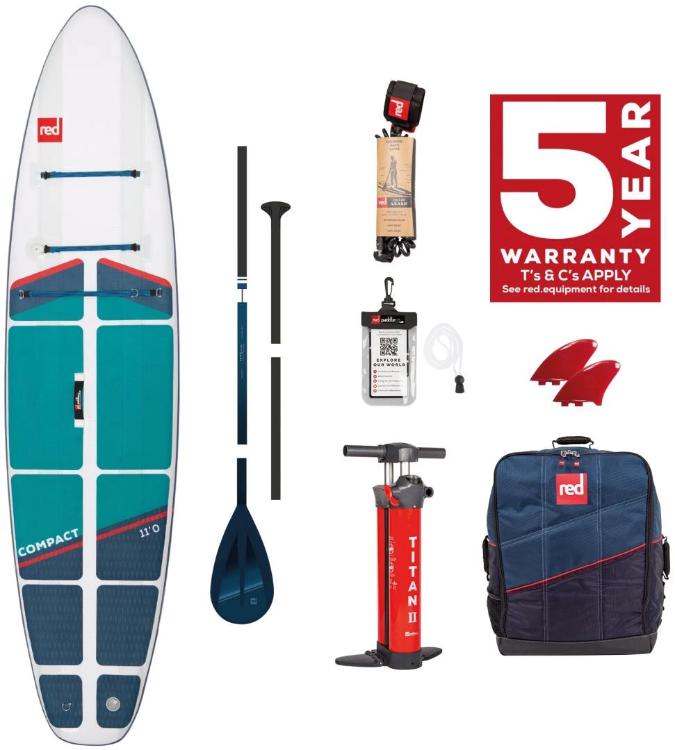 Red Paddle Co. Red Paddle Co 11'0 Compact MSL Inflatable SUP White-Teal-Dark Blue 2 Red Paddle Co. Red Paddle Co 11'0 Compact MSL Inflatable SUP White-Teal-Dark Blue – Image 2