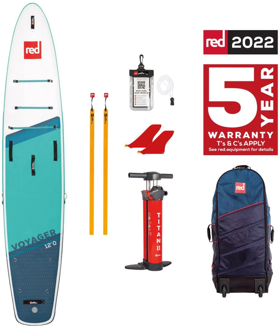 Red Paddle Co. Red Paddle Co 12'0 Voyager MSL Inflatable SUP White-Teal-Dark Blue 3 Red Paddle Co. Red Paddle Co 12'0 Voyager MSL Inflatable SUP White-Teal-Dark Blue – Image 3